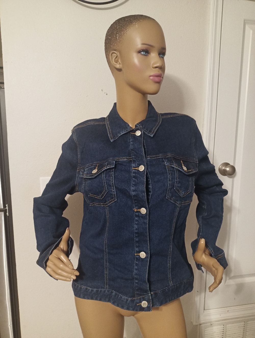 metrostyle Dark Blue Denim Jean Jacket - Women's